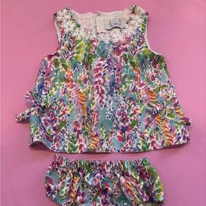 Little Lovely Floral Baby Girl 3-6 Month Outfit With Bloomers